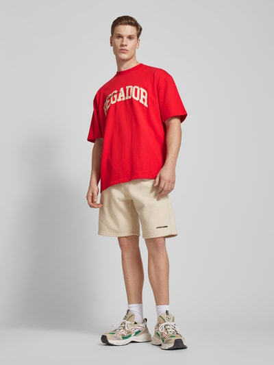 Pegador Oversized T-shirt met labelprint Rood - 1