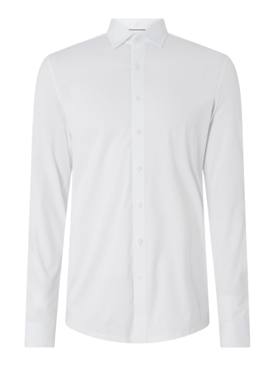 OLYMP Level Five Slim fit zakelijk overhemd van jersey met extra lange mouwen  Wit - 1