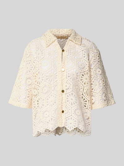 Smith and Soul Bluzka o kroju relaxed fit z koronki szydełkowej Złamany biały 2