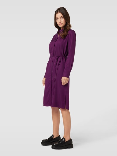 Christian Berg Woman Selection Knielanges Hemdblusenkleid mit Bindegürtel Pflaume 1