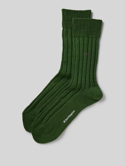 Burlington Socken mit Label-Print Gruen 1