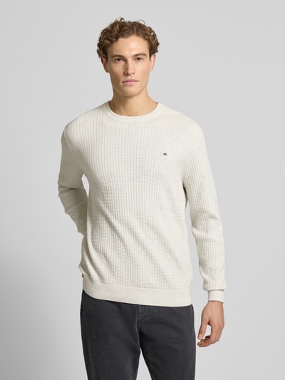 Christian Berg Men Strickpullover mit Label-Detail Offwhite 4