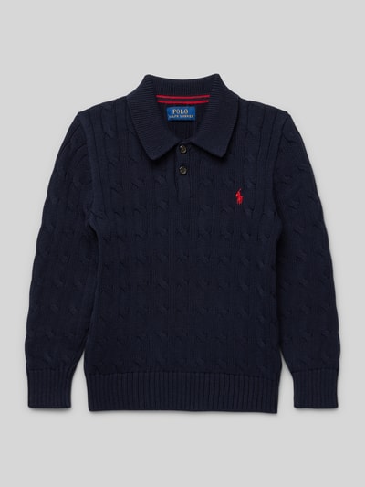 Polo Ralph Lauren Kids Gebreide pullover met logostitching Marineblauw - 1