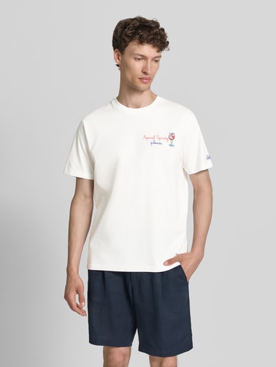 MC2 Saint Barth Koszulka T-shirt z przeszyciami model 'PORTOFINO' Biały 4