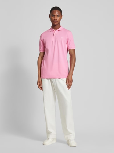 Marc O'Polo Regular fit poloshirt met labelstitching Lichtroze - 1