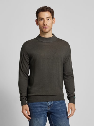 Scotch & Soda Gebreide pullover met opstaande kraag Grafiet - 4