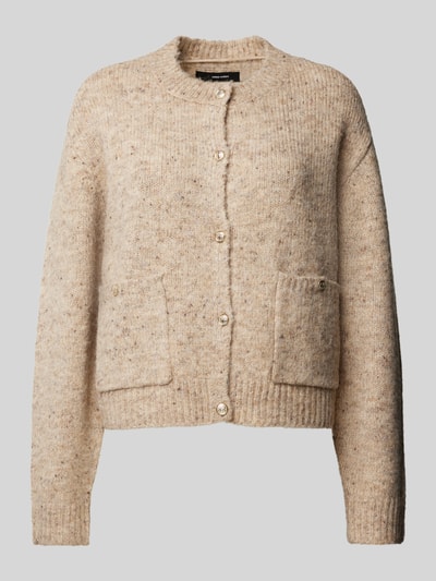 Vero Moda Strickjacke mit überschnittenen Schultern Modell 'CONTIGO' Taupe Melange 2