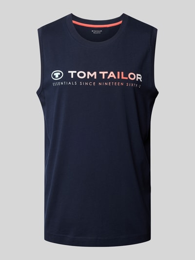 Tom Tailor Tanktop mit Label-Print Dunkelblau 2