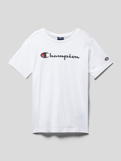 Champion T-Shirt mit Logo-Print Weiss 1
