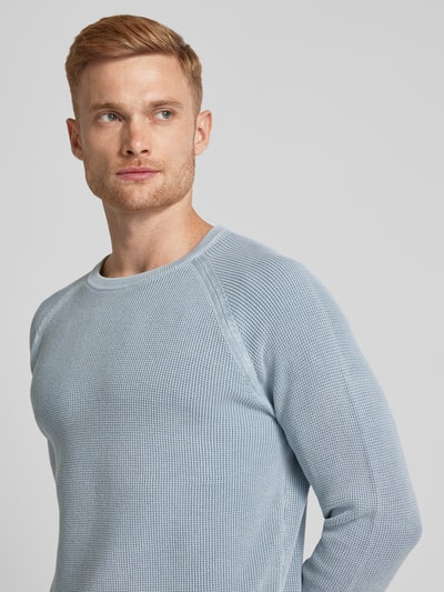 Colours & Sons Sweter z dzianiny z prążkowanymi wykończeniami Jasnoniebieski 3