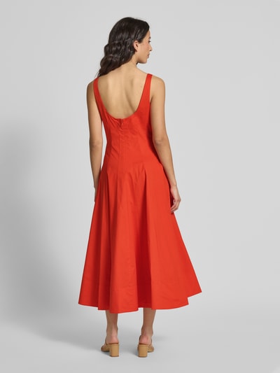 Staud Midikleid mit Karree-Ausschnitt Modell 'WELLS' Orange 5