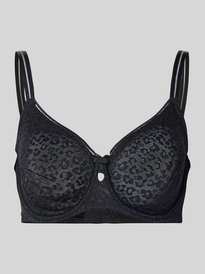 Produktfoto, Minimizer-BH aus Spitze von LASCANA, elastyczna mieszanka materiałów, dopasowany krój, cienkie ramiączka, ozdobna kokarda, koronka, zapięcie na haftkę na tyle