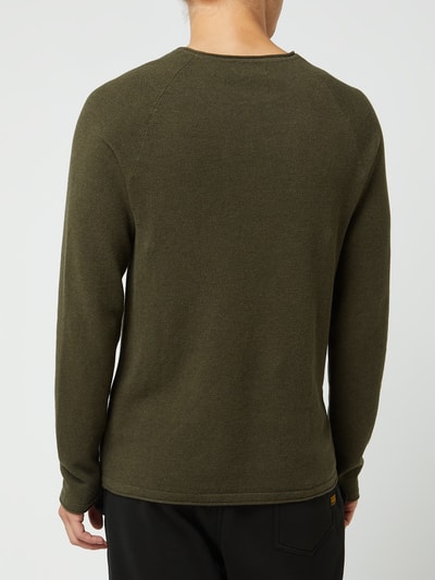 Jack & Jones Gebreide pullover met labelpatch, model 'HILL' Olijfgroen - 5