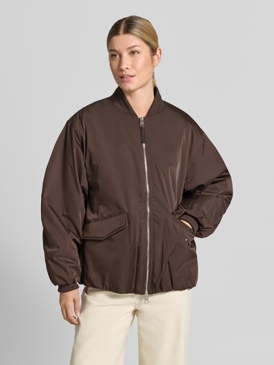OPUS Oversized Bomberjacke mit Baseball-Kragen Modell 'Hotensi' Dunkelbraun 4