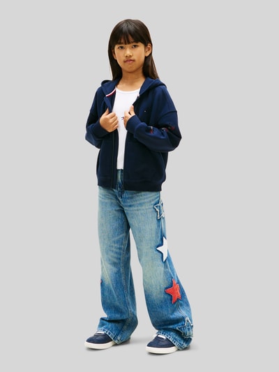 Tommy Hilfiger Teens Bluza rozpinana o kroju regular fit z mieszanki bawełny z aplikacją z logo Granatowy 1
