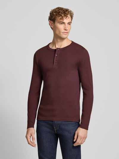 Jake*s Studio Men relaxed fit shirt met lange mouwen van katoenmix model 'MORRIS' Bordeaux - 4