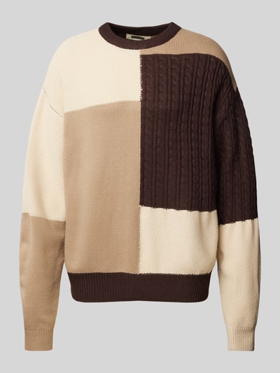 WOODBIRD Gebreide pullover met ronde hals, model 'WBKURT' Middenbruin - 1