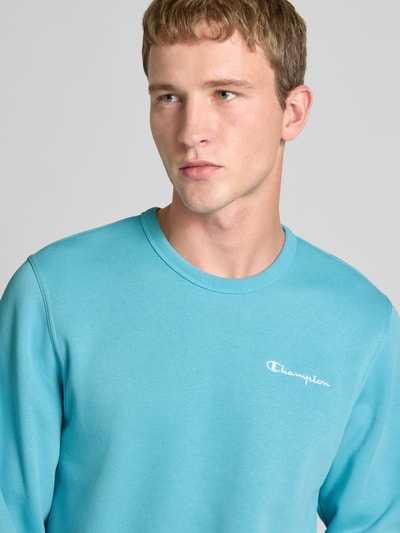 CHAMPION Sweatshirt met labelstitching Oceaanblauw - 3