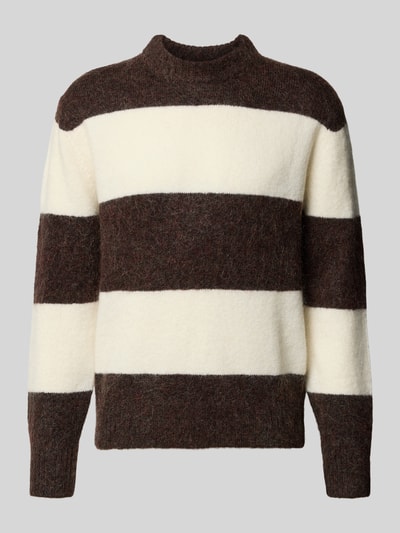 Jake*s Studio Men Regular Fit Pullover aus Woll-Mix Dunkelbraun 1