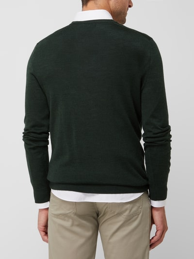 Christian Berg Men Pullover aus Wollmischung  Dunkelgrün meliert 5