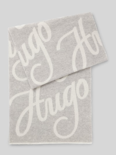 HUGO Sjaal van wolmix, model 'BYANCA' Lichtgrijs - 2