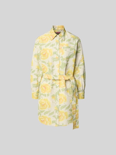 Kenzo Knielanges Kleid mit Knopfleiste GELB 2