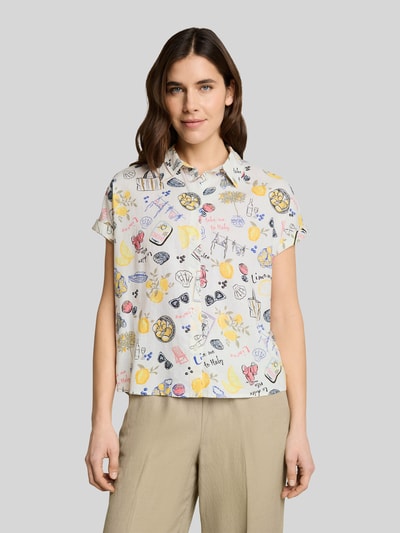 Tom Tailor Loose Fit Bluse aus Leinen-Viskose-Mix Weiss 4
