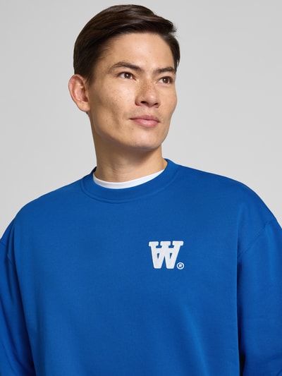 Wood Wood Bluza z naszywką z logo model ‘Noel’ Królewski niebieski 3