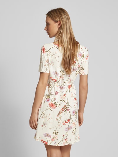 Vero Moda Sukienka mini z wiskozy z kwiatowym wzorem model ‘EASY JOY’ Beżowy 5