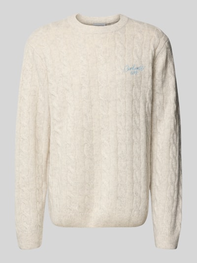 Carhartt Work In Progress Sweter z dzianiny z wyhaftowanym logo Złamany biały 2