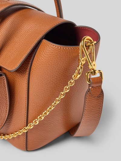 Coccinelle Handtas met labelopschrift, model 'DOUBLE BEAT' Cognac - 2