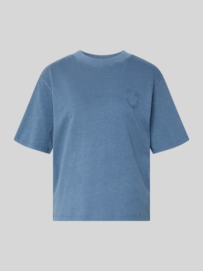 Jake*s Casual t-shirt nadruk z motywem i okrągły dekolt Jeansowy niebieski 2