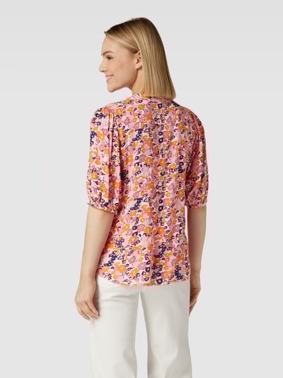 Fransa Blouse met all-over bloemenmotief, model 'Merla' Roze - 5