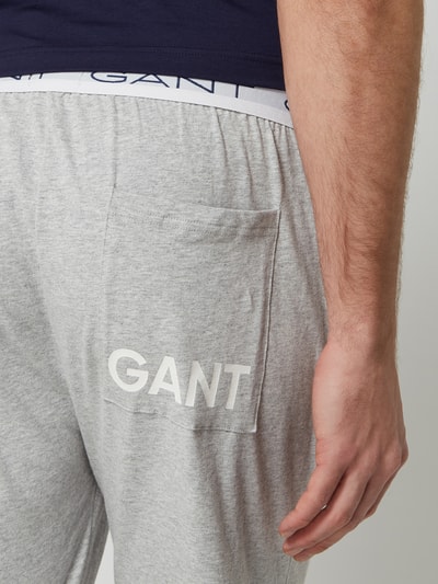 Gant Pyjamashorts mit Logo-Bund Hellgrau Melange 3