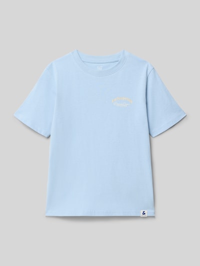 Jack & Jones T-shirt z nadrukiem z logo Błękitny 1