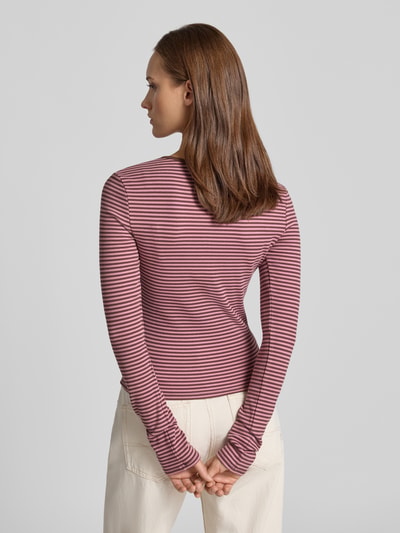 REVIEW Bluzka z długim rękawem z kołnierzem henley Różowawy 5