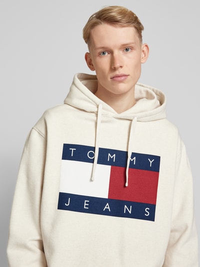 Tommy Jeans Hoodie mit Logo-Print Beige Melange 3