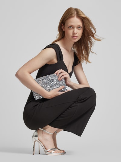 Abro Leren clutch met pailletten Zilver - 1