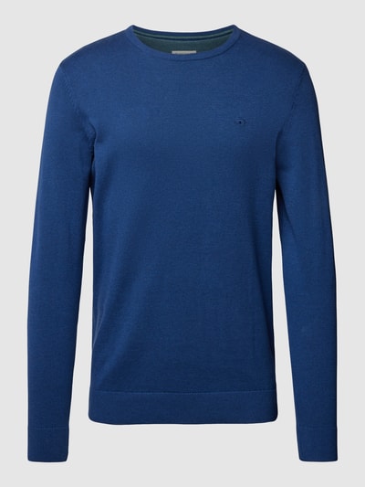 Tom Tailor Gebreide pullover met labelstitching, model 'BASIC' Koningsblauw - 2