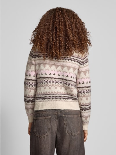 Only Regular Fit Strickpullover mit winterlichem Muster Modell 'MONTANA' Hellrosa Melange 5