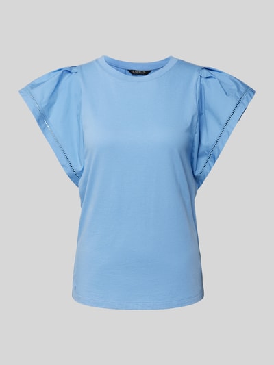 Lauren Ralph Lauren T-shirt met broderie anglaise Hemelsblauw - 2