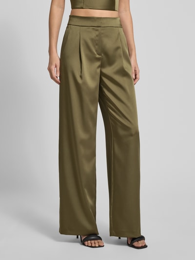 Jake*s Cocktail Stoffen broek met bandplooien Olijfgroen - 4