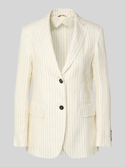 Max Mara Studio regular fit lange blazer van puur linnen model 'ELOGIO' Offwhite - 2