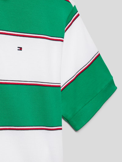 Tommy Hilfiger Teens Poloshirt met geborduurd logo, model 'GLOBAL' Groen - 2