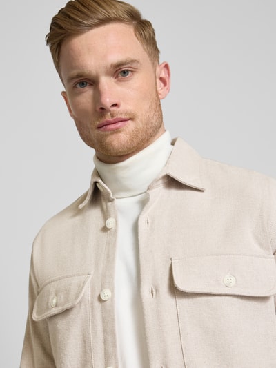 Jack & Jones Premium Comfort Fit Hemdjacke mit Brustpattentaschen Modell 'RAYMOND' Sand 3