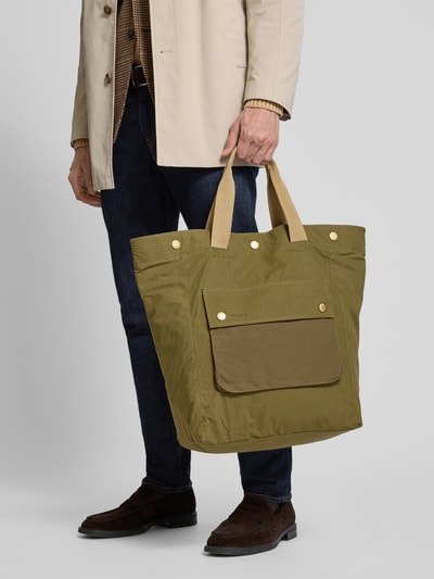 Barbour Tote Bag aus reiner Baumwolle Modell 'TRANSPORT' Khaki 1