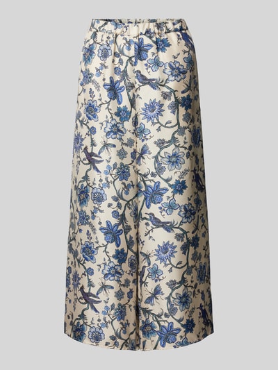 Weekend Max Mara Wide leg zijden broek met elastische band, model 'TORTONA' Marineblauw - 2