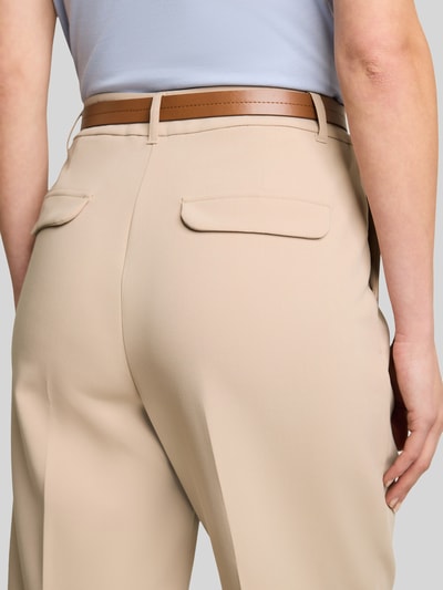 Tom Tailor Cropped Fit Hose aus Baumwoll-Lyocell-Mix mit Gürtel Beige 3