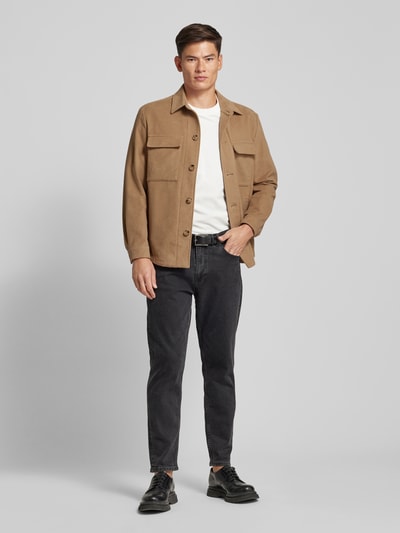 BOSS Overhemdjack met borstzakken, model 'Carper' Beige - 1