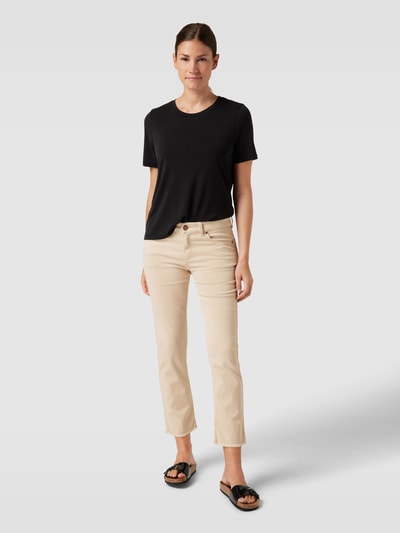 SEDUCTIVE Jeans mit ausgefransten Beinabschlüssen Modell 'CLAIRE CROPPED' Beige 1